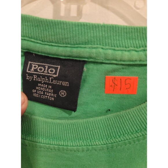 Vintage 90s Polo Ralph Lauren Tshirt M Lime Green - Picture 11 of 11